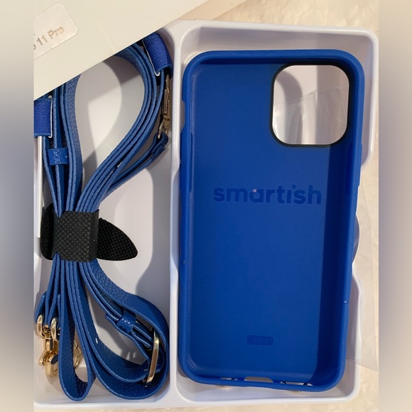 Smartish sunflower/royal blue wallet cel phone case with strap, iPhone 11 Pro - Picture 4 of 5
